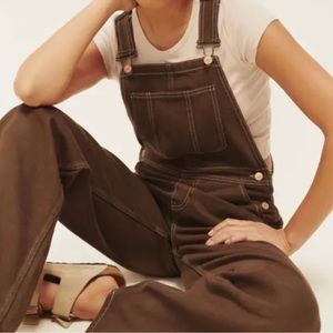 NWT Reformation Milo Utility Overalls Brown
Chocolate 12